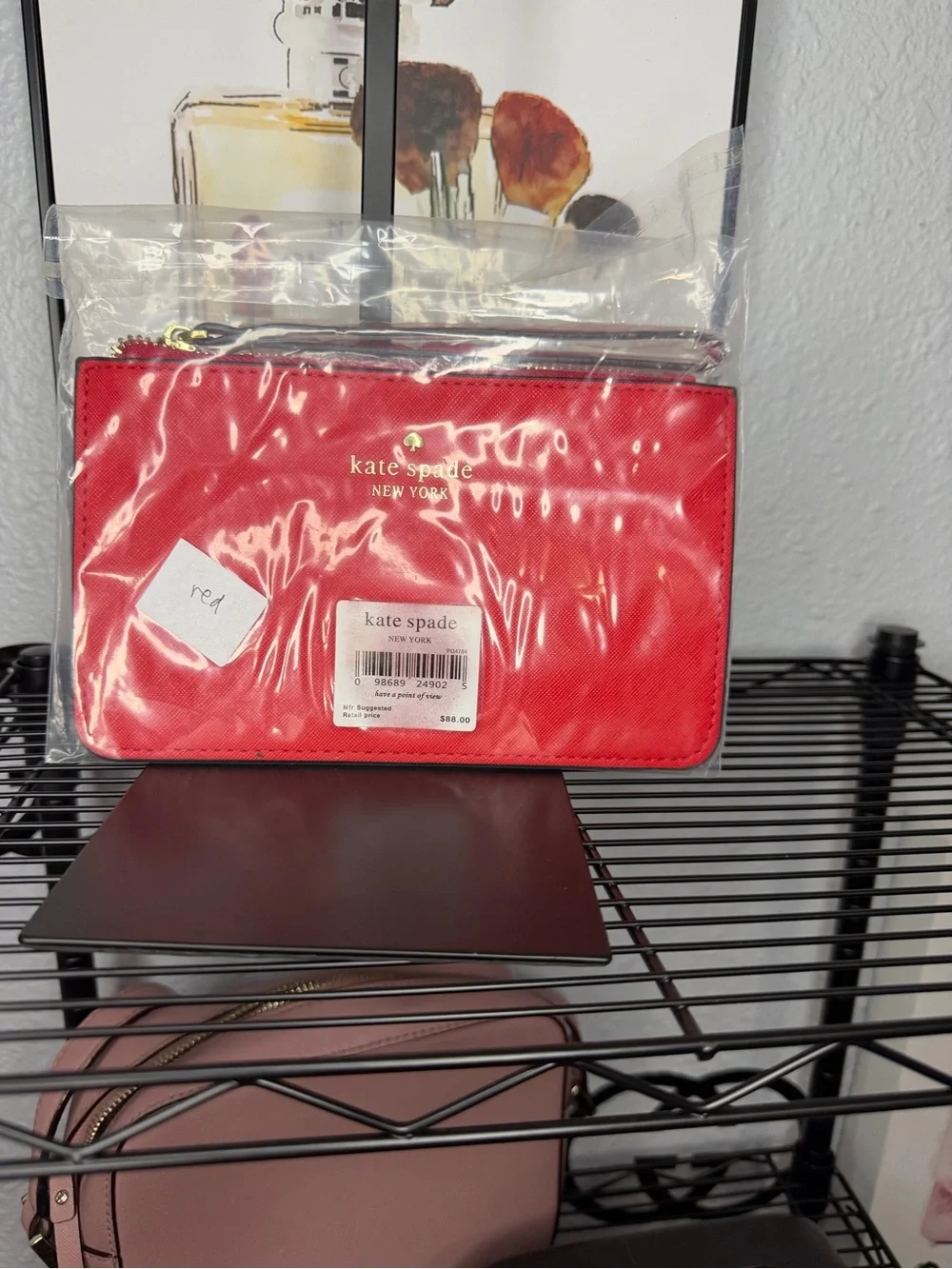 NWT Kate Spade New York Red Saffiano Leather Zip Wristlet